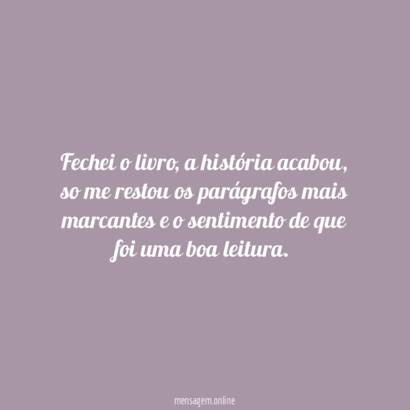 Fechei o livro