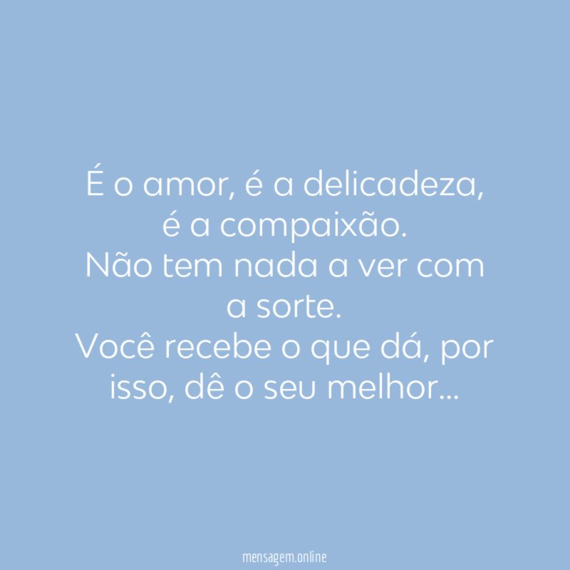É o amor