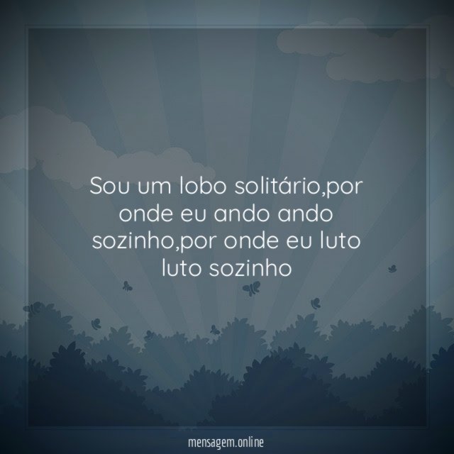 Sou um lobo solitário