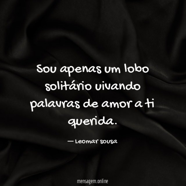Sou apenas um lobo solitário uivando palavras de