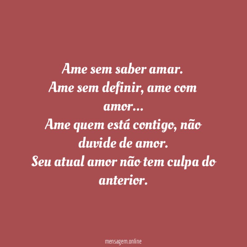 Ame sem saber amar