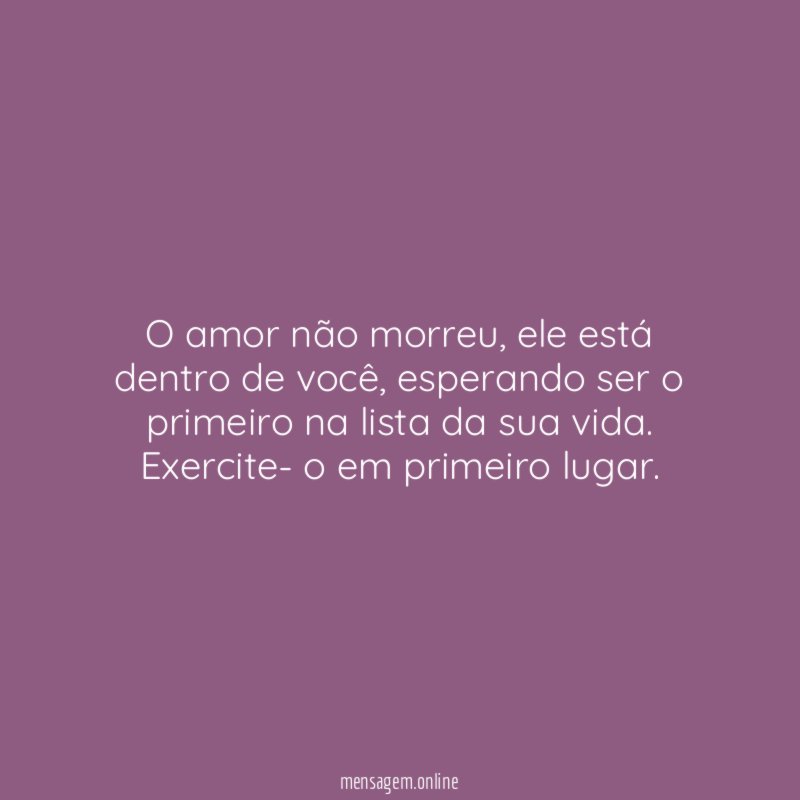 O amor não morreu