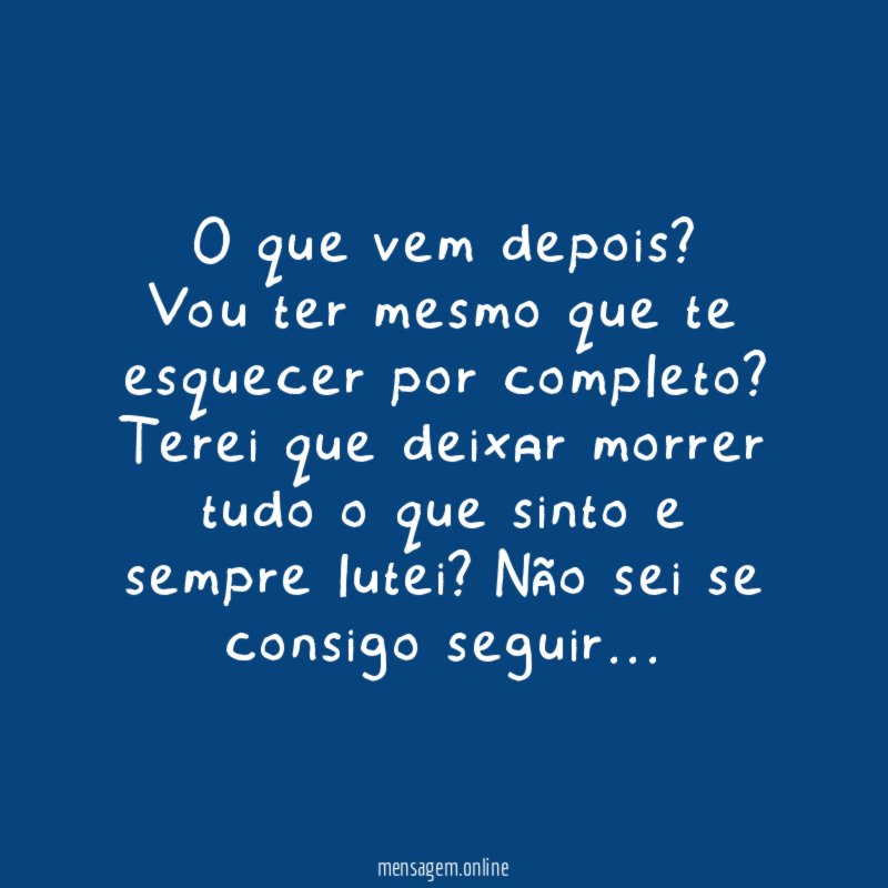 O que vem depois