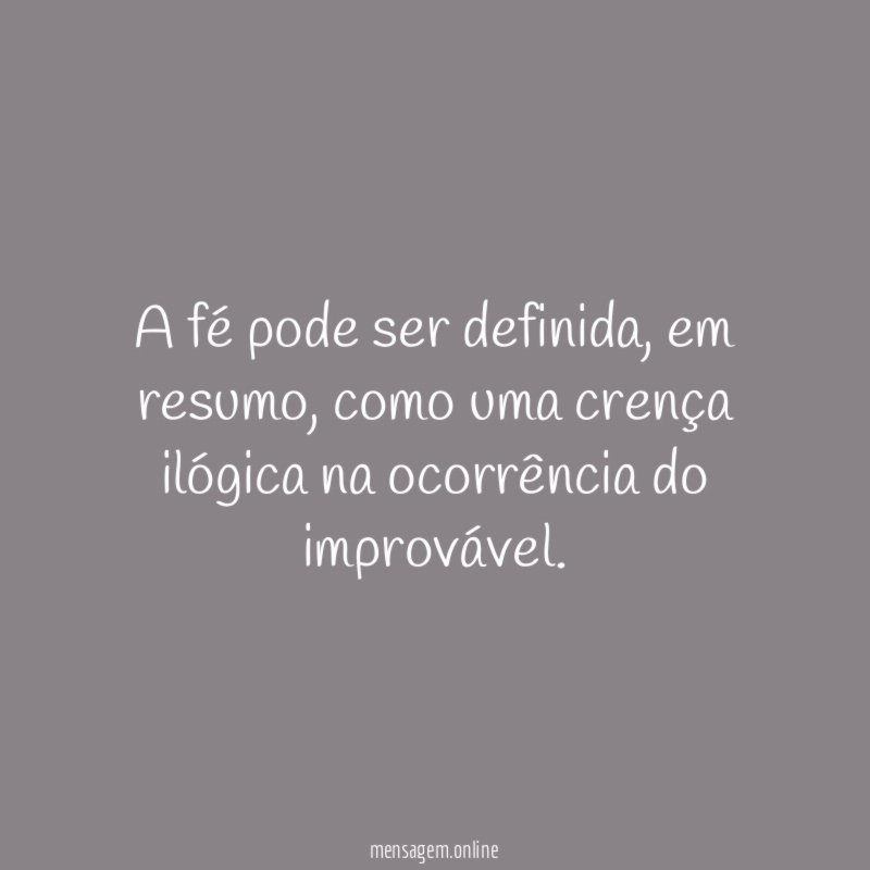 A fé pode ser definida