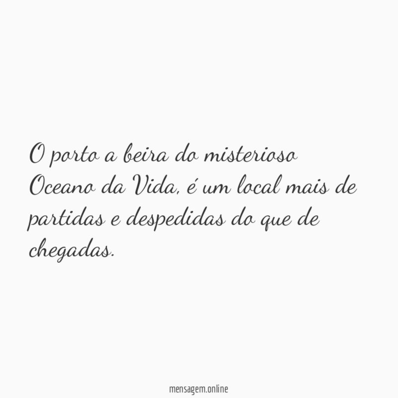 O porto a beira do misterioso Oceano da Vida