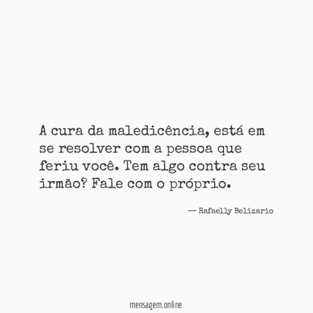 A cura da maledicência