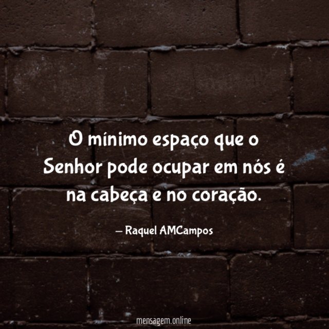 O mínimo espaço que o Senhor pode ocupar