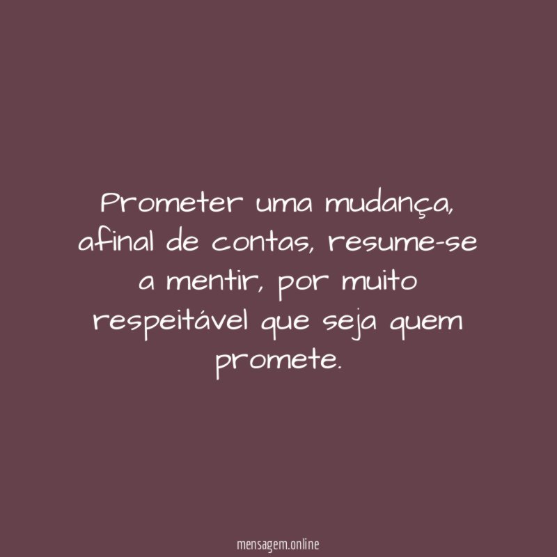 Prometer uma mudança