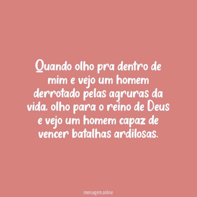 Quando olho pra dentro de mim e vejo
