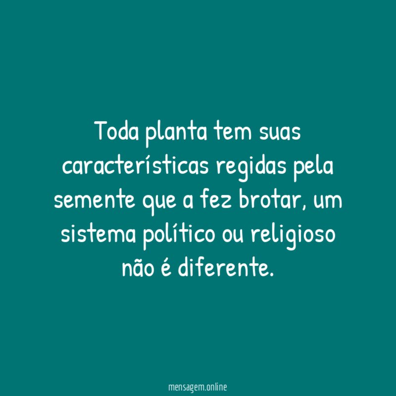 Toda planta tem suas características regidas pela semente