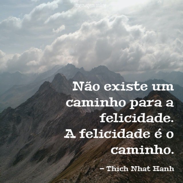 Não existe um caminho para a felicidade