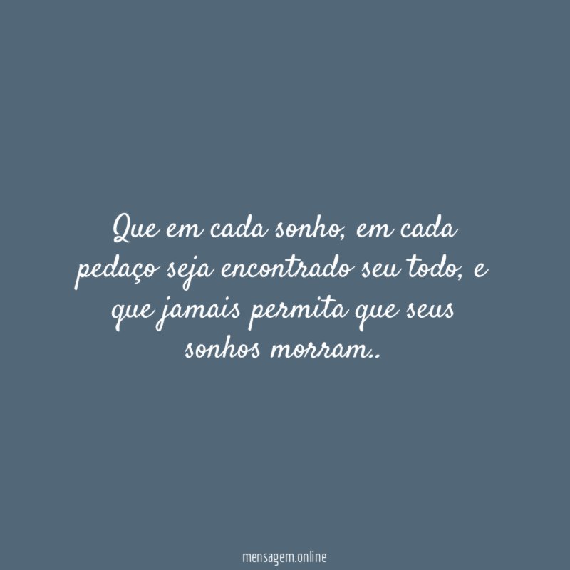 Que em cada sonho