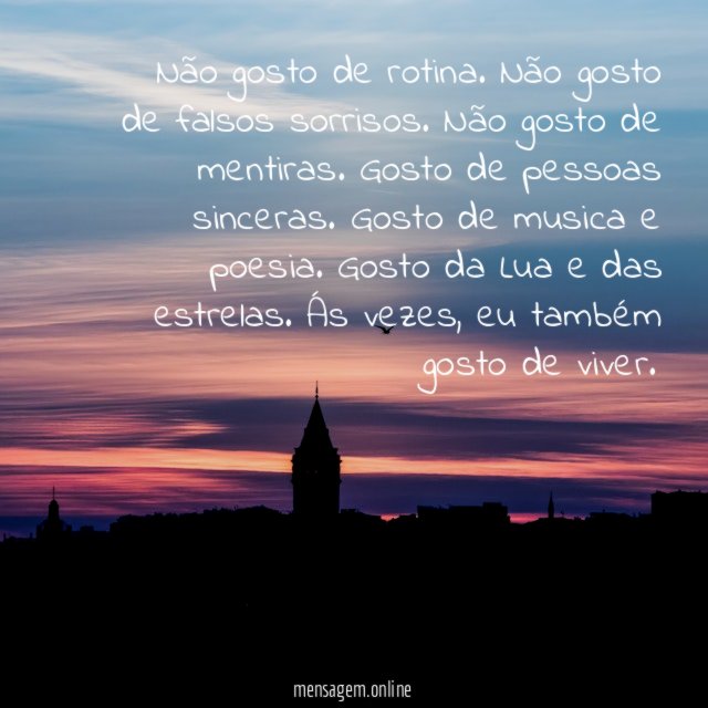 Não gosto de rotina