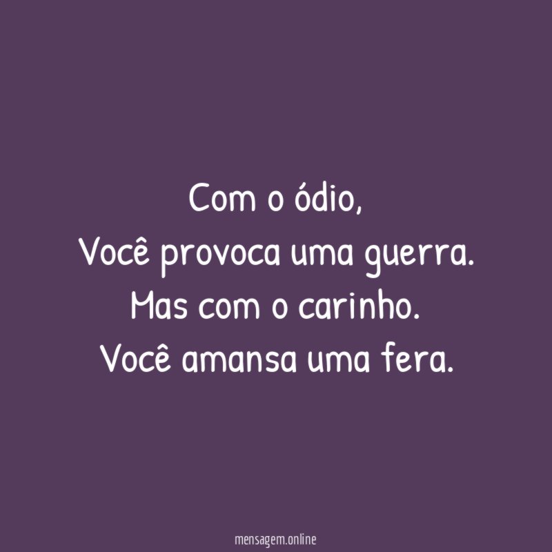Com o ódio