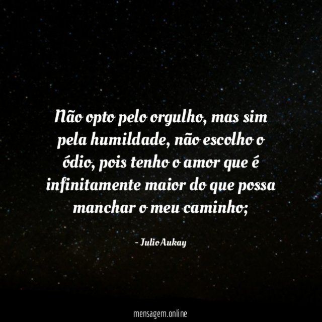 Não opto pelo orgulho