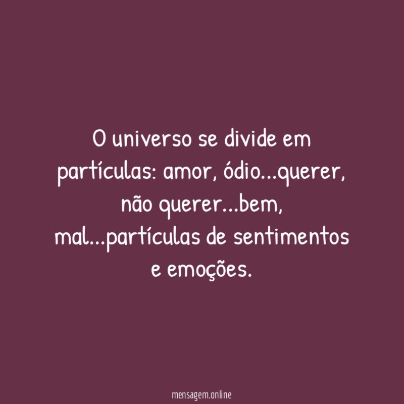 O universo se divide em partículas