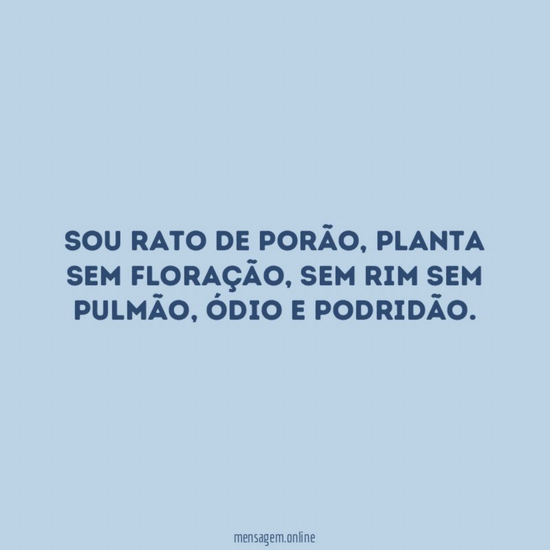 Sou rato de porão