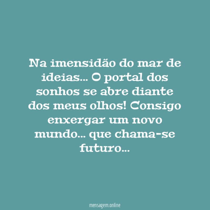 Na imensidão do mar de ideias