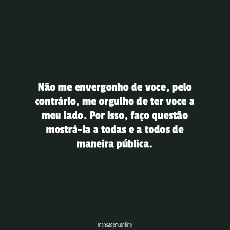Não me envergonho de voce