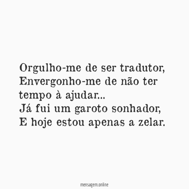 Orgulho-me de ser tradutor
