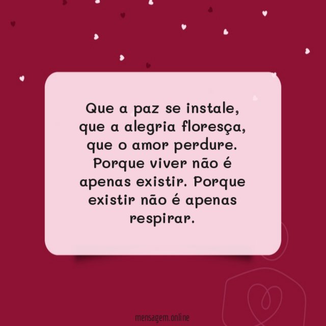 Que a paz se instale