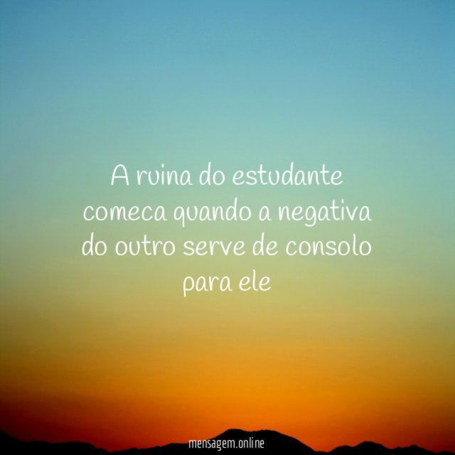 A ruina do estudante comeca quando a negativa