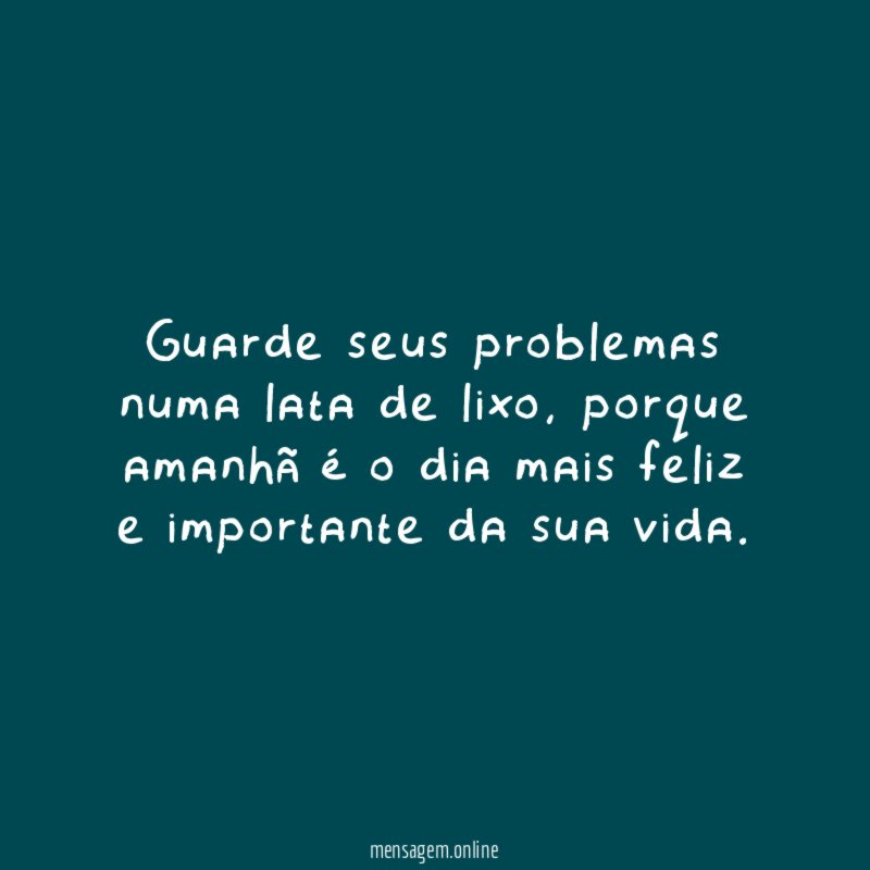 Guarde seus problemas numa lata de lixo