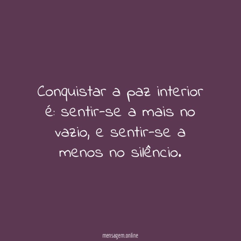 Conquistar a paz interior é