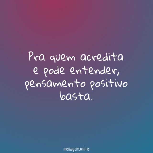 Pra quem acredita e pode entender