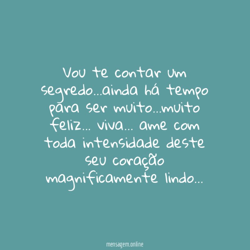 Vou te contar um segredo