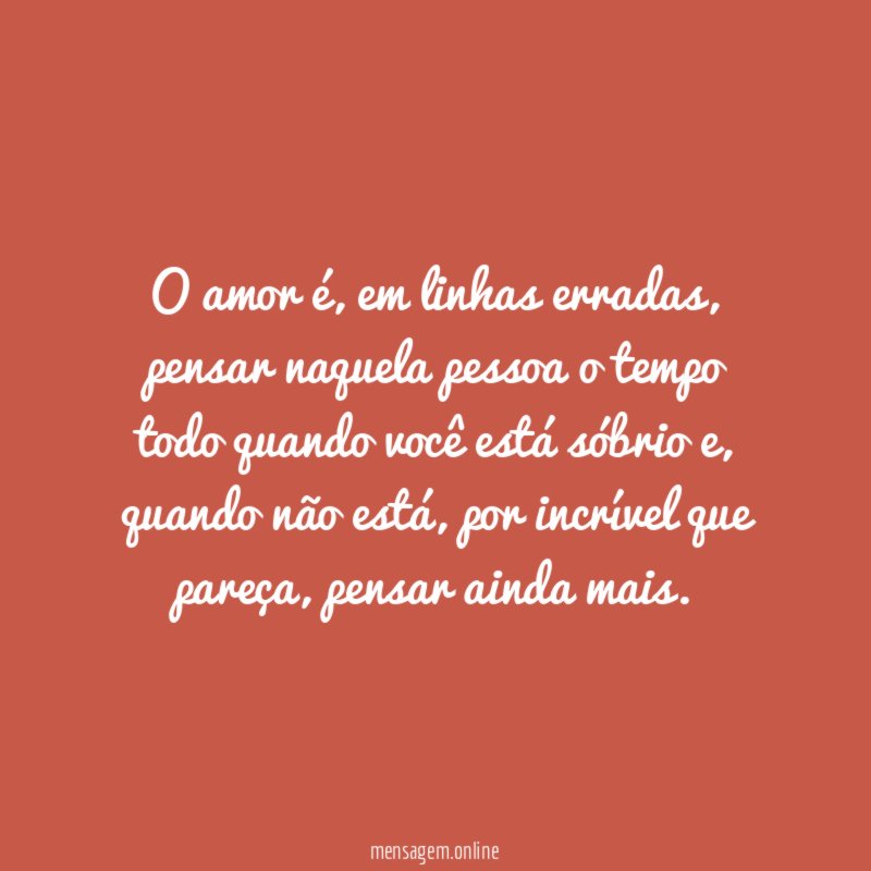 O amor é