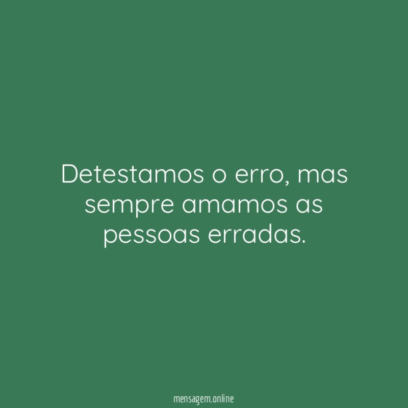 Detestamos o erro