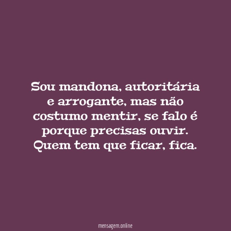 Sou mandona