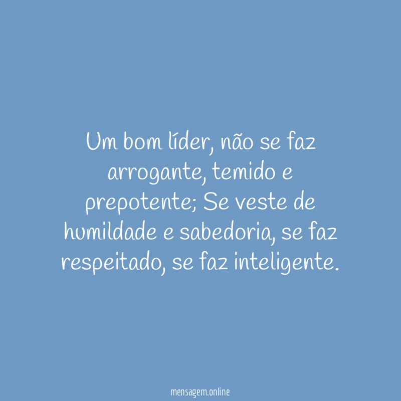Um bom líder