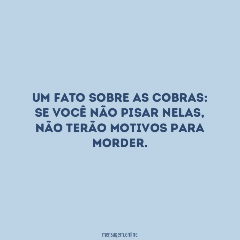 Um fato sobre as cobras
