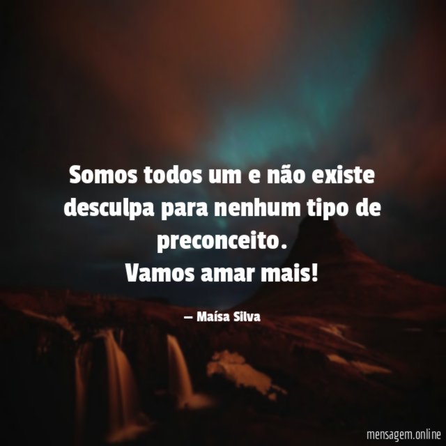 Somos todos um e não existe desculpa para