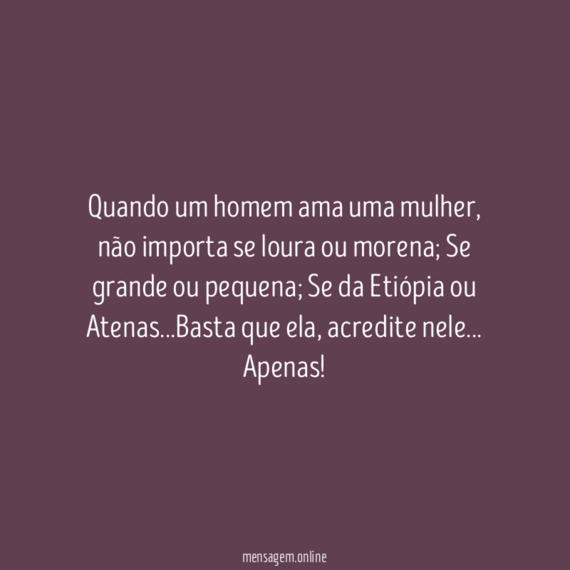 Quando um homem ama uma mulher