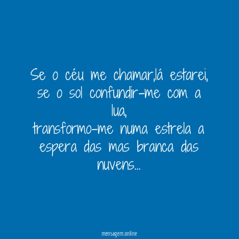 Se o céu me chamar