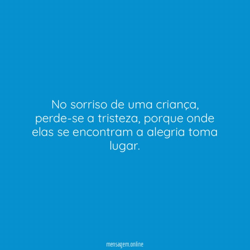 No sorriso de uma criança