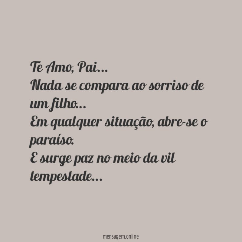 Te Amo, Pai…
