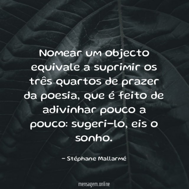 Nomear um objecto equivale a suprimir os três
