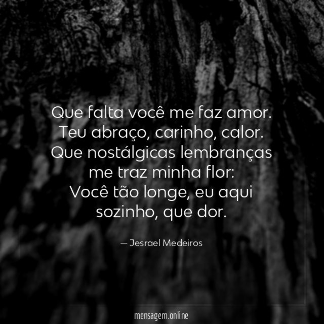 Que falta você me faz amor