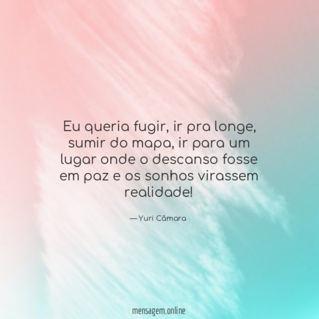 Eu queria fugir