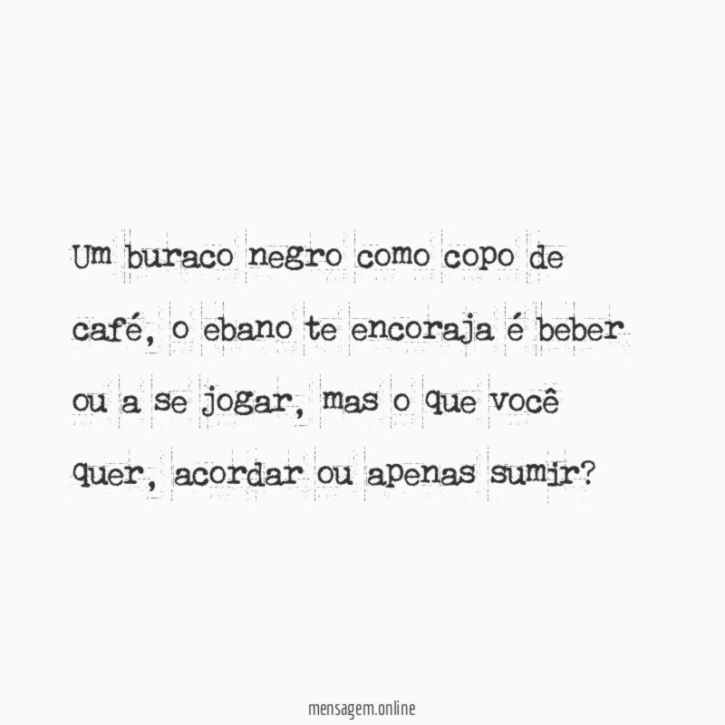 Um buraco negro como copo de café
