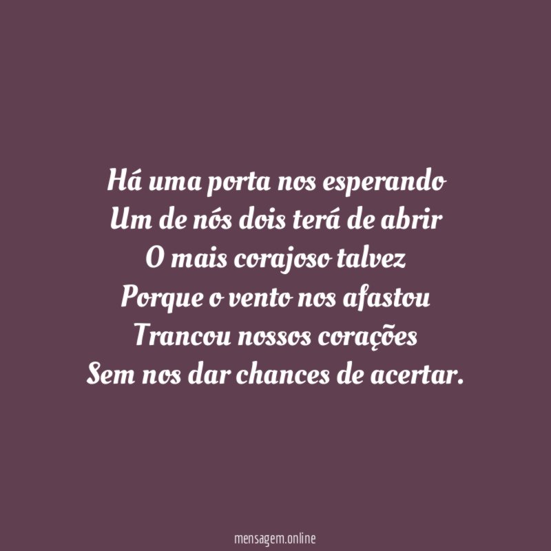 Há uma porta nos esperando Um de nós dois