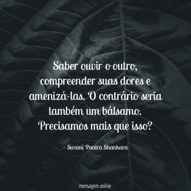 Saber ouvir o outro
