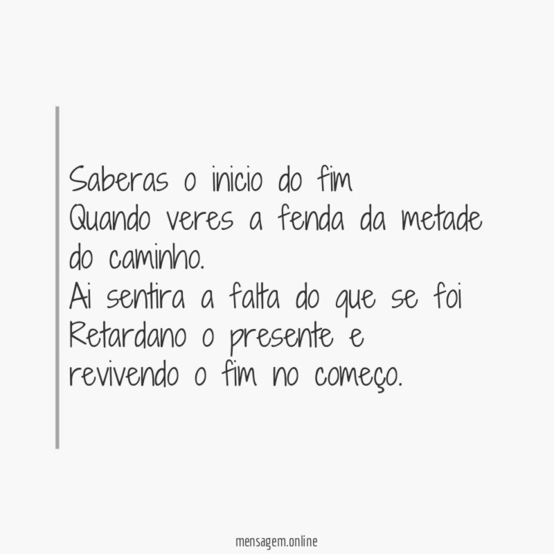 Saberas o inicio do fim Quando veres a fenda