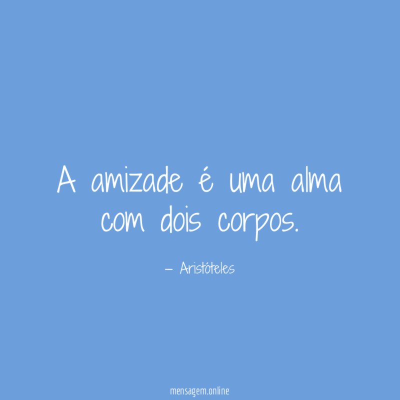 A amizade é uma alma com dois corpos