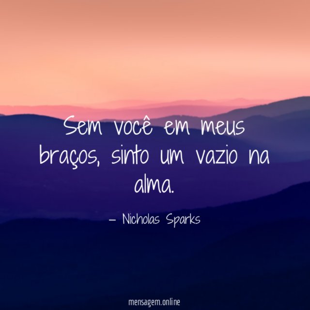 Sem você em meus braços