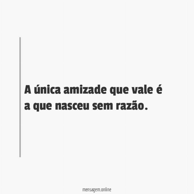 A única amizade que vale é a que nasceu sem razão